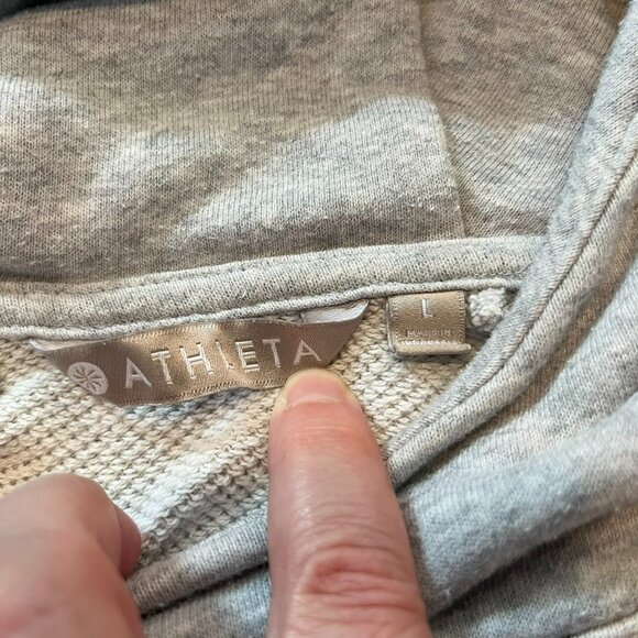 Athleta Swing French Terry Pullover Sweatshirt Hoodie, Light Gray, Large - Picture 7 of 10